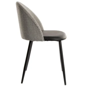 mobiliario-contract-silla etna metal negro tapizado pata de gallo y similpiel negra 4 2